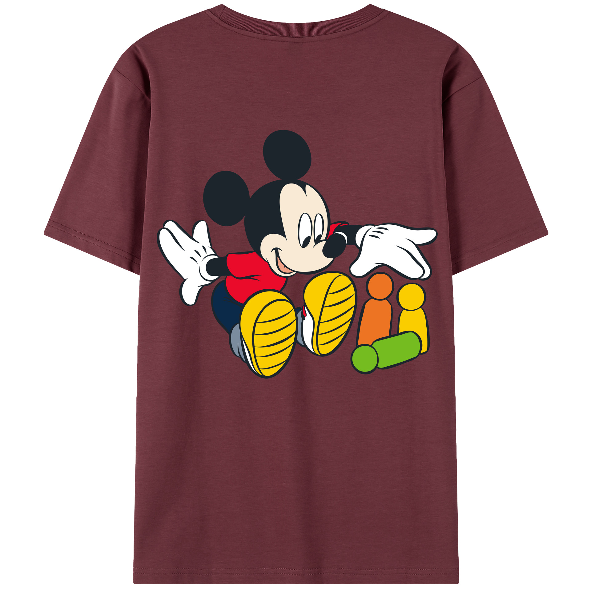 （画像用） ミッキーマウス Mickey Mouse 綿100％半袖Tシャツ（背面プリント）